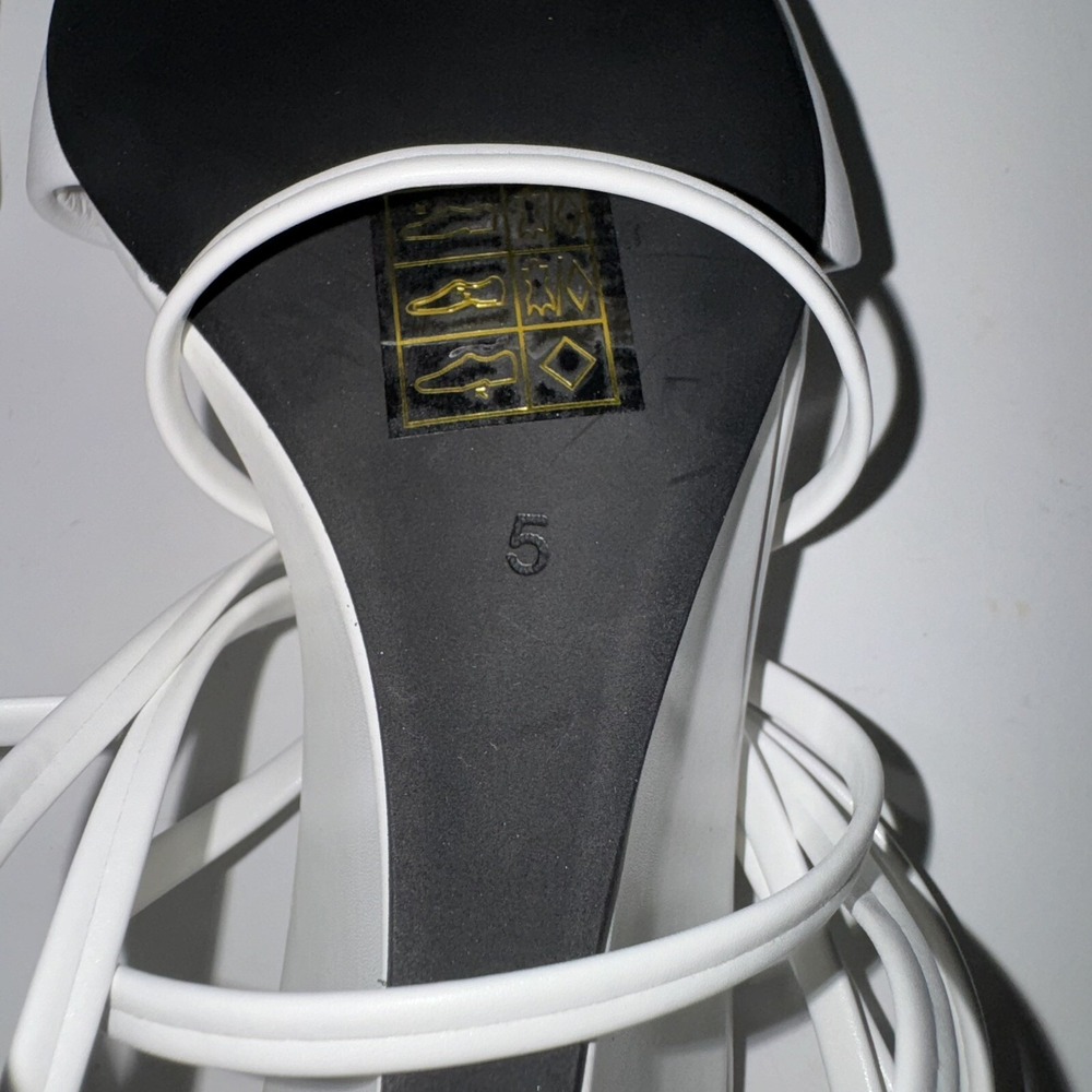 NEW Jeffery Campbell Wedge Sandals Gladiator Ready 2 Go White Women's 5 $140 - Picture 7 of 9